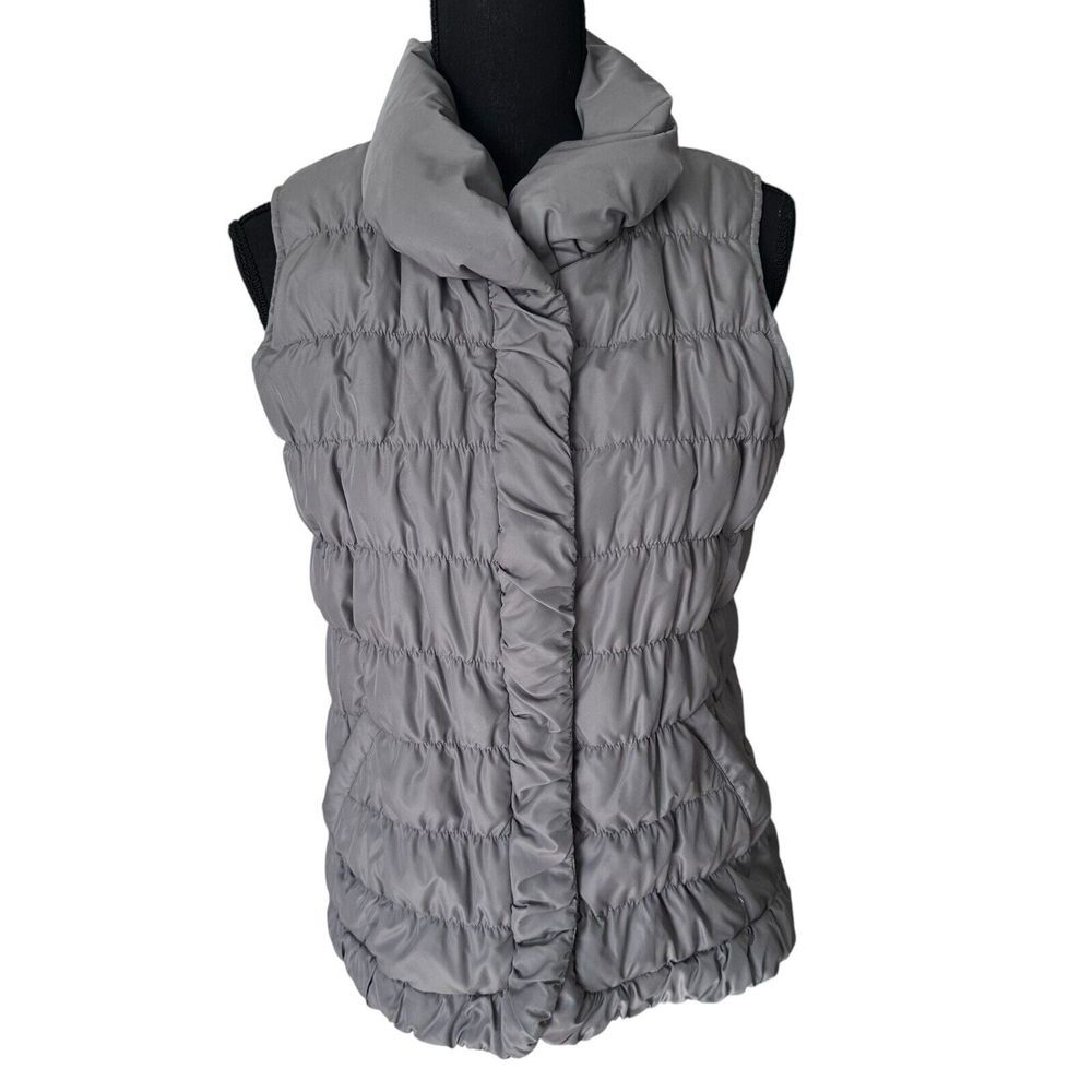 Coldwater Creek Vest Womens Gray Down Ski Puffer Winter M 10-12 Outerwear